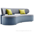 Modern Multiple Leather Fabric Splicing Arc Lounge Sofa